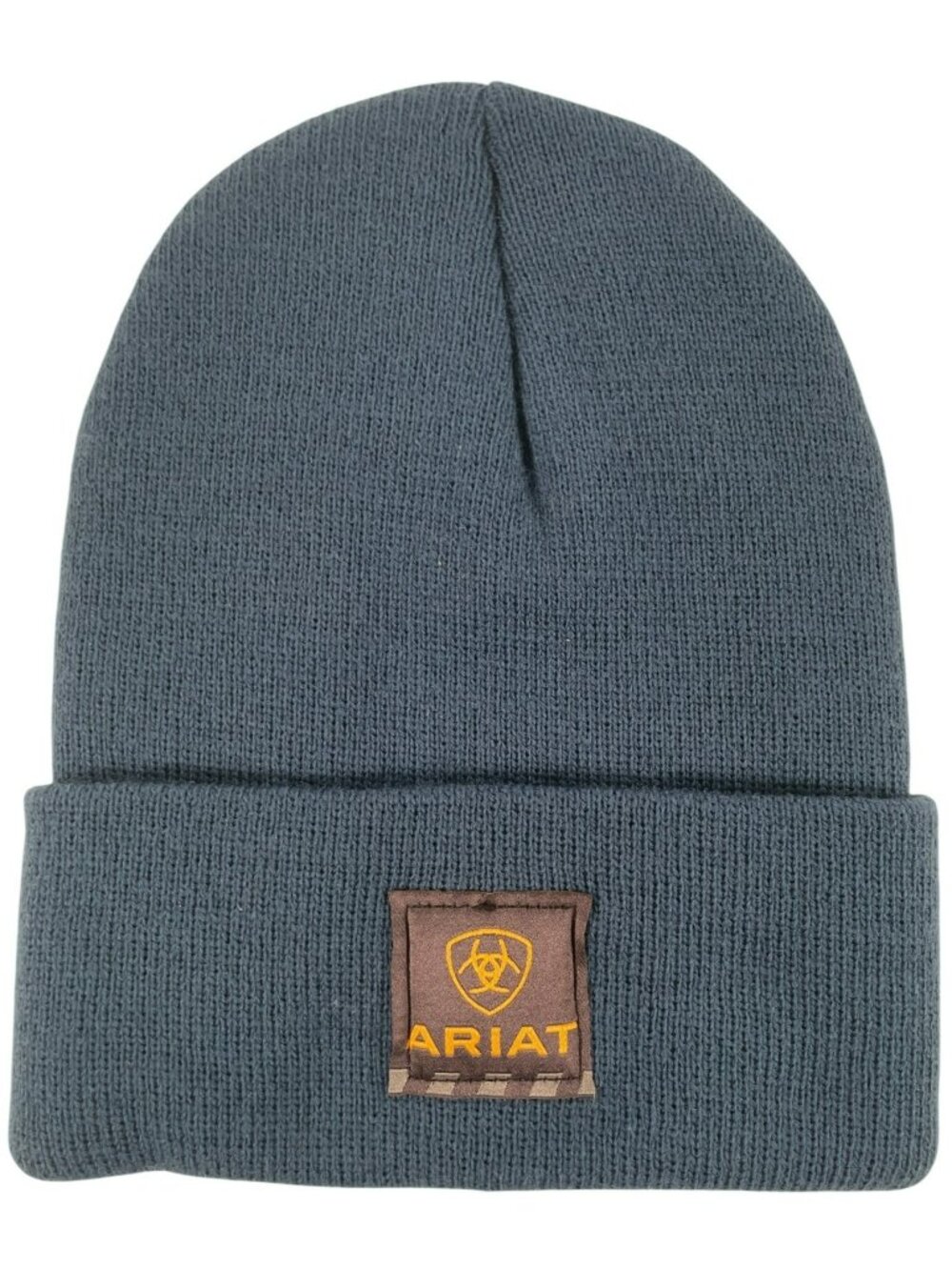 Ariat Logo Beanie Hat In Blue Knit Fabric Winter Accessory NEW NO TAGS